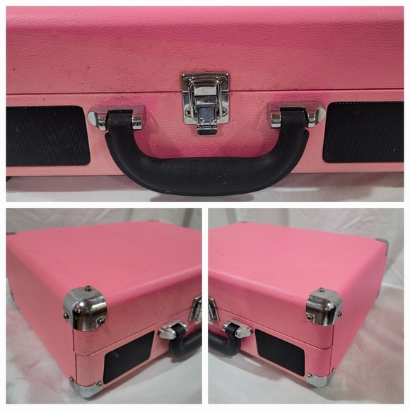 Victrola's pink black The Journey Suitcase Record Player UNTESTED NO RECORDS - Picture 14 of 14
